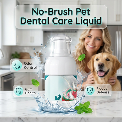 🧴🔥🎁Köp 2 få 1 gratis🔥 Tandvårdsvätska för husdjur – utan borste – löser upp plack & tandsten, fräschar andedräkten – tillsätt i vattenskålen 🐾✨