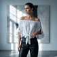 🎉 2026 Rea — Över 25 000 Sålda! 💞 Dam Casual Off-Shoulder Söt Rosett Fram Sommarblus – Luftig Sommarelegans 🌸