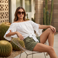 🎉 2026 Rea — Över 25 000 Sålda! 💞 Dam Casual Off-Shoulder Söt Rosett Fram Sommarblus – Luftig Sommarelegans 🌸