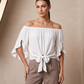 🎉 2026 Rea — Över 25 000 Sålda! 💞 Dam Casual Off-Shoulder Söt Rosett Fram Sommarblus – Luftig Sommarelegans 🌸