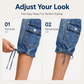 🔥🎁Nyhet 50 % RABATT🔥👖 Vintage-inspirerade capri-jeans i cargostil med dragsko i nederkanten – praktiska fickor och avslappnad stil för dagar i stan