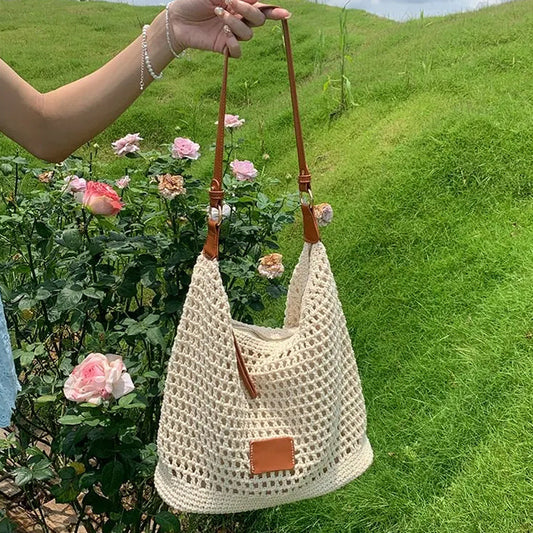 👜 50% RABATT NU! Rymlig sommarväska i vävd design – lätt, luftig & perfekt för stranden, marknader och brunch – din nya semesterfavorit ☀️🌊