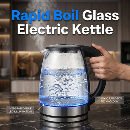 📢📢50% RABATT NU!! ⏰Elektrisk Glasvattenkokare med LED-ljus