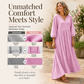 Trend just nu⭐ 👗 Elegant veckad långklänning med V-hals – perfekt för fest och vardag
