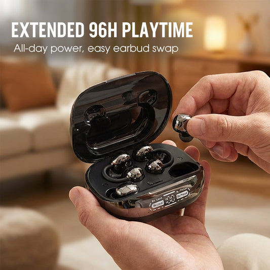 🔥🎁Nyhet 50 % RABATT🔥🎧 Bluetooth 6.0 Clip-On & In-Ear Trådlösa Hörlurar