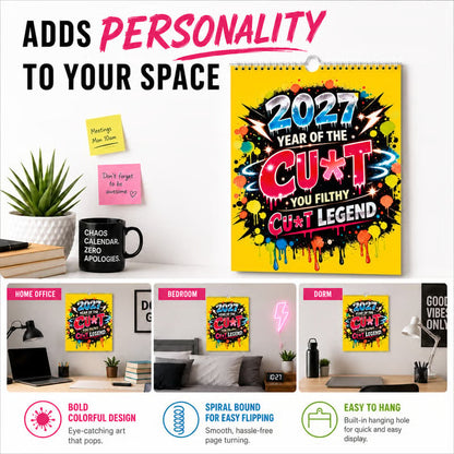 💥Early Bird-rea — 50 % rabatt🎁Väggkalender för 2027, ”Året av fittan” – Kalender med djärv graffitihumor📆🌟
