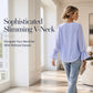 🔥🎁Nyhet 50 % RABATT🔥Elegant enfärgad blus med V-ringning för damer