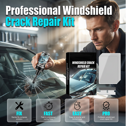 🔧🎁Köp 1 få 1 gratis🔥🚗 Vindrutesprickor? Reparera Själv på Några Minuter – UV-Harts Reparationskit för Små Sprickor ✨