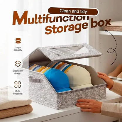 🔥🎁Nyhet 50 % RABATT🔥Stapelbar förvaringslåda för hattar med genomskinligt fönster