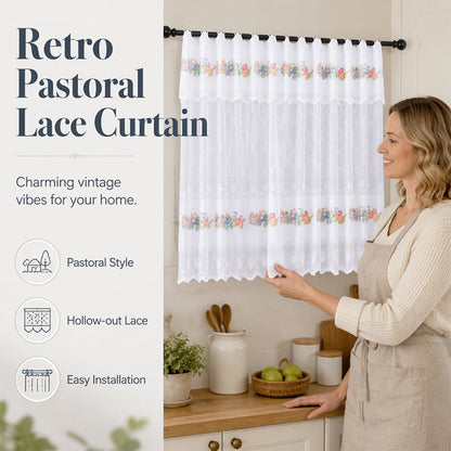 🔥🎁Nyhet 50 % RABATT🔥Retro Spetsgardin för Kök – Kort Modell