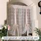 📢📢50 % RABATT !! ⏰Broderad blommig knytbar skir gardin