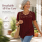 ✨Supererbjudande – 50 % rabatt! ✨Elegant T-shirt med spets vid halsen