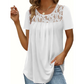 ✨Supererbjudande – 50 % rabatt! ✨Elegant T-shirt med spets vid halsen
