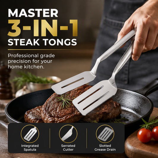 🔥🎁Nyhet 50 % RABATT🔥Stekspade i rostfritt stål med tandad kant