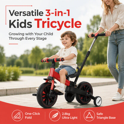 🚲 50 % RABATT NU! 🌈 3-i-1 Trehjuling & Balanscykel för Barn – Lekfull, Stabil & Anpassningsbar 👶✨