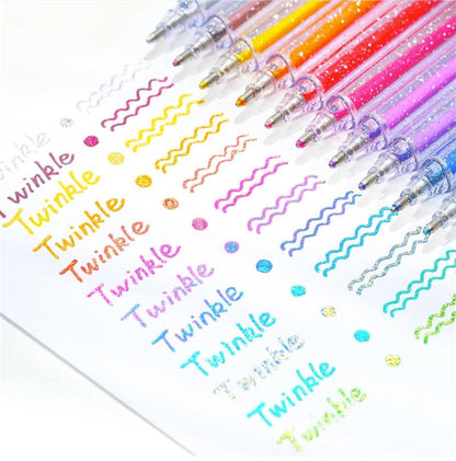 🔥🎁Nyhet 50 % RABATT🔥Set med gelpennor med glitter
