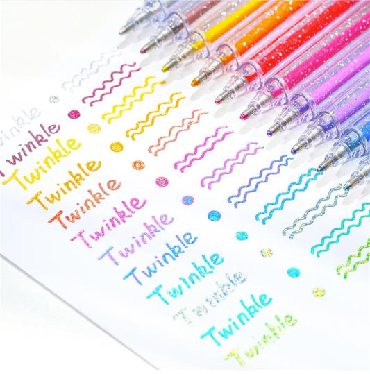 🔥🎁Nyhet 50 % RABATT🔥Set med gelpennor med glitter