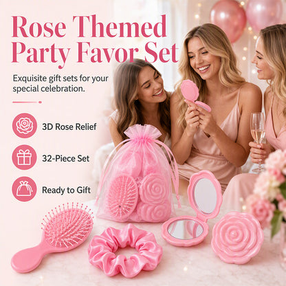 Set med 32 st rosa prinsess-festgåvor