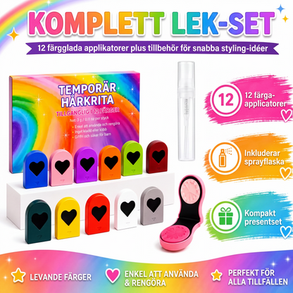 🎨 Köp 2, få 1 gratis 💇‍♀️ Tillfällig hårkritauppsättning för flickor – färgglatt & lätt att tvätta bort – perfekt för fester, temadagar och kreativ lek ✨