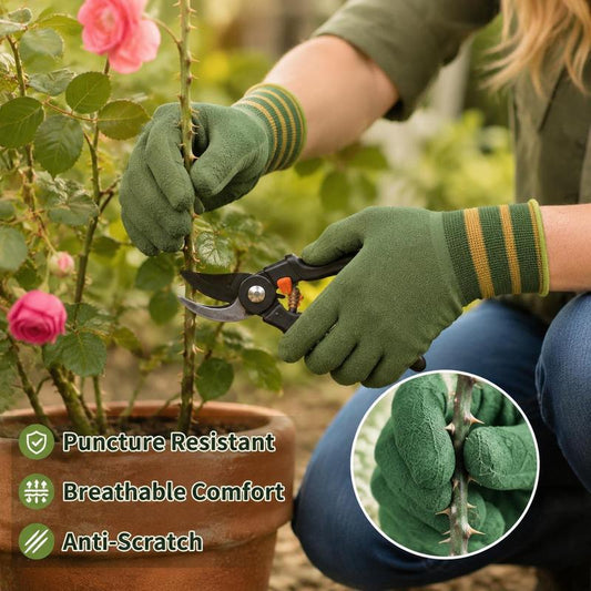 🧤🎁Köp 1 få 1 gratis🔥 🌱 Skydda dina händer vid trädgårdsarbete – Robusta trädgårdshandskar i gummi, halkfria, slitstarka, lämpliga för plantvård och beskärning