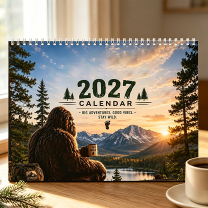 🌲50 % RABATT | Rolig väggkalender ”Woodland 2027” – fantasifulla skogsdjur, stora rutor med plats för anteckningar – perfekt för hemmet och kontoret!