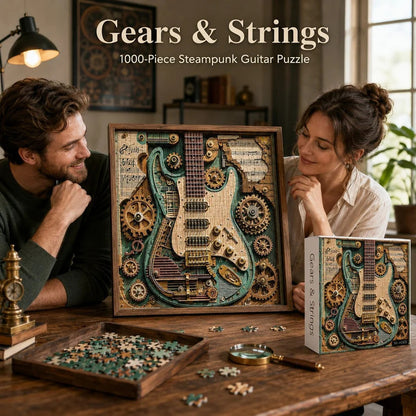 🔥🎁Nyhet 50 % RABATT🔥Kreativt 3D-pussel med steampunk-gitarr