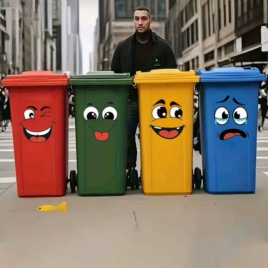 😊🗑️ 🎁Köp 1 få 1 gratis🔥✨ Roliga Smileys-Klistermärken för Soptunnan – Förvandla Din Soptunna till En Rolig Inredningsdetalj 🏠💛