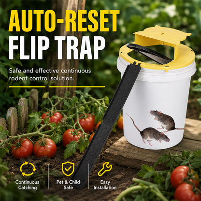 🐭⚡ 50 % RABATT! Nu slipper du städa upp efter kladdiga musfällor! Denna automatiska fälla med klafflock som återställs automatiskt fångar kontinuerligt, utan att du behöver fylla på den manuellt eller få smutsiga händer – placera, återställ, fånga!