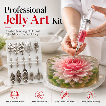 🛒 Köp 2, få 1 gratis🎂 3D‑verktyg för gelatinkonst – professionellt kit, realistiska blommor & rostfritt stål – perfekt för kreativa efterrättsdekorationer ✨🎨