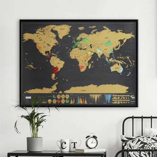 🌍Resedagbok med skrapbar världskarta | Skrapa för att dokumentera dina resor, snygg väggdekoration och den perfekta presenten till globetrotter!