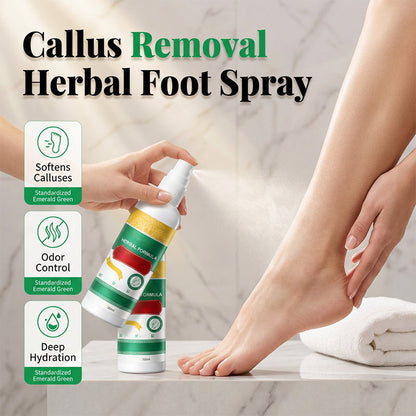 🌿 🔥🎁Köp 2 få 1 gratis🔥🦶✨ Kruidvoetspray för borttagning av förhårdnader – neutraliserar lukt, reparerar torra hälar & återfuktar – perfekt för daglig fotvård 💚🧴