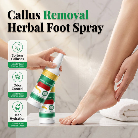 🌿 🔥🎁Köp 2 få 1 gratis🔥🦶✨ Kruidvoetspray för borttagning av förhårdnader – neutraliserar lukt, reparerar torra hälar & återfuktar – perfekt för daglig fotvård 💚🧴
