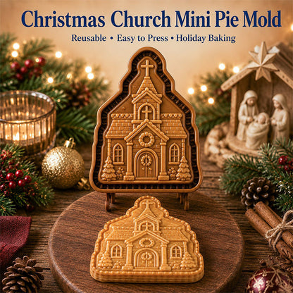 🔥🎁Köp 1 få 1 gratis🔥✝️ Tro & Jesu Kristi Jul Mini Pajformar | Återanvändbara präglade formar för att forma detaljerade pajer med bönetexter, julklappar och så vidare🥧✨