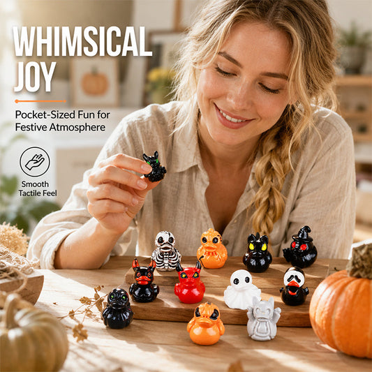 🎃 🎁Köp 1 få 1 gratis🔥! Spooky Duck Decor – handmålade resinankor – lekfulla, kusliga & perfekta för Halloween‑dekoration, DIY‑projekt och skrivbordspynt 🦆✨