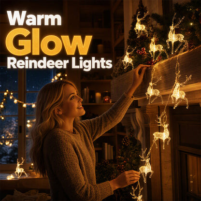 🔥🎁Nyhet 50 % RABATT🔥LED-ljusslinga med renar till jul