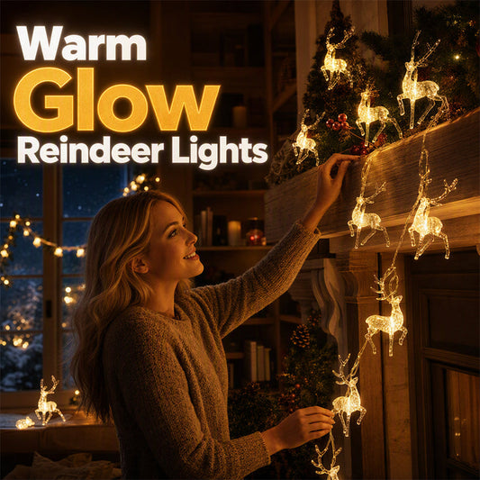 🔥🎁Nyhet 50 % RABATT🔥LED-ljusslinga med renar till jul