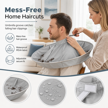 ✂️ 🎁Köp 2 få 1 gratis💈 Andasvänlig klippkappa för vuxna – vattentät & luktfri för frisör och hårfärgning 👨‍👩‍👧