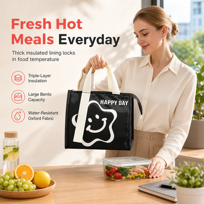 🍱🎁Köp 2 få 1 gratis🔥 🌡️ Isolerad förtjockad lunchväska – håller maten varm eller kall, vattenavvisande & rymlig ✨