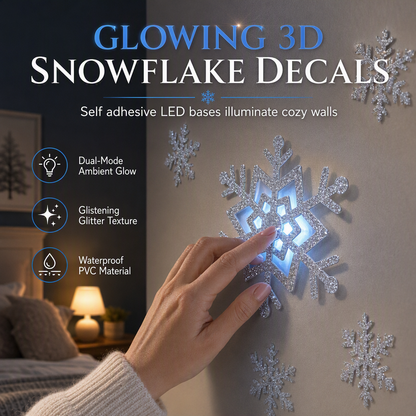 🔥🎁Köp 2 få 1 gratis🔥❄Väggklistermärken med självlysande snöflingor som nattlampa💡