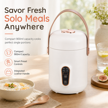 🔥🎁Nyhet 50 % RABATT🔥🍲 MATLAGNINGSDEAL – Laga varm lunch direkt vid skrivbordet utan kö eller kall takeaway – Portabel elektrisk minigryta på 900 ml