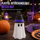 🔥🎁Nyhet 50 % RABATT🔥🎃🧙‍♀️ 3D-printad Halloweenburkhållare med Häxhatt