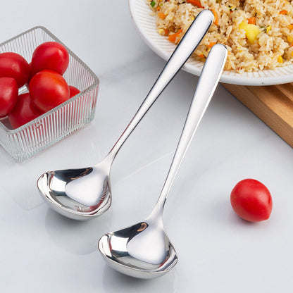 🥣🎁Köp 2 få 1 gratis🔥✨BEGRÄNSAT ERBJUDANDE – Få renare servering från kastrull till skål med ett robust och lättskött köksredskap – Polerad serveringsslev med långt skaft