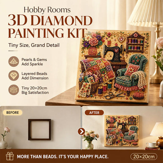 🥳STOR REA 2026🥳💞Över 50 000 sålda! 🏆 50 % RABATT UNDER BEGRÄNSAD TID! ✨ 3D-diamantkonstkit ”Mysiga hobbyrum”🌟
