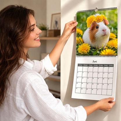 ☀️ 50 % RABATT🐹 Ett helt år med söta marsvin – charmig väggkalender