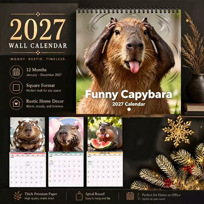 Köp 2 få 1 gratis🔥😂 Rolig Kapybarakalender 2027 – 12 Månader Av Söta Bilder, Små Leenden & Kapybarahumor!