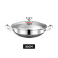 📢📢50 % RABATT!! ⏰Tjock stekpanna i rostfritt stål med nonstick-beläggning och lock, platt