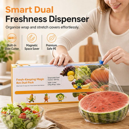 🔥🎁Nyhet 50 % RABATT🔥Magnetisk plastfoliedispenser med skjutkniv