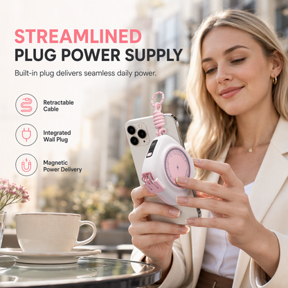 🔥🎁Nyhet 50 % RABATT🔥6-i-1 magnetisk trådlös powerbank med inbyggt vägguttag