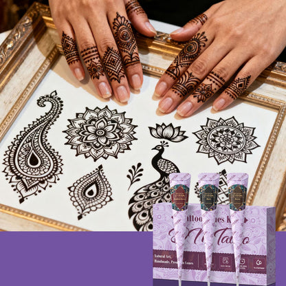 🔥🎁Nyhet 50 % RABATT🔥Komplett 3-färgs-kit för henna-tatuering