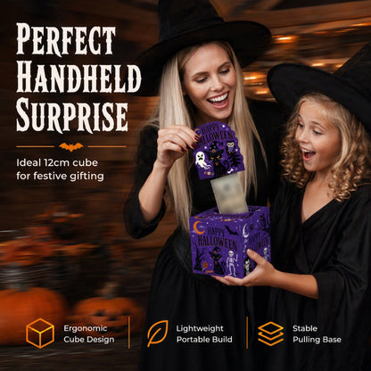 🎃 Köp 2, få 1 gratis✨ Halloween-överraskningspresentlåda där man drar ut pengar – Interaktiv festkassa med oändligt sedelband, kusligt jack-o’-lantern-tema och tålig kartong – Snabb uppsättning på 3 minuter för roliga ”bus eller godis”-stunder 🎁